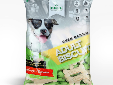 Basil Veg Bone Shaped Adult Dog Biscuits Online now