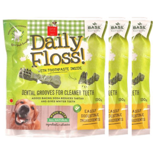 Basil Daily Floss with Toothpaste Stuffing Dog Treats on Sale