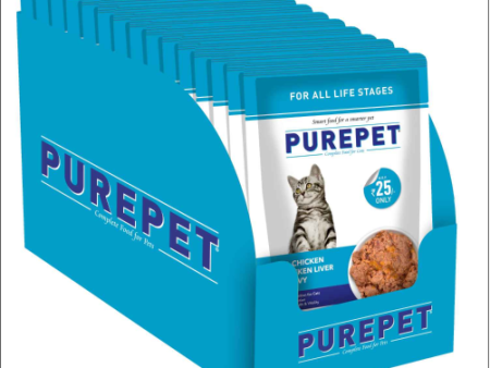 Purepet Real Chicken & Chicken Liver in Gravy Cat Wet Food Online Hot Sale