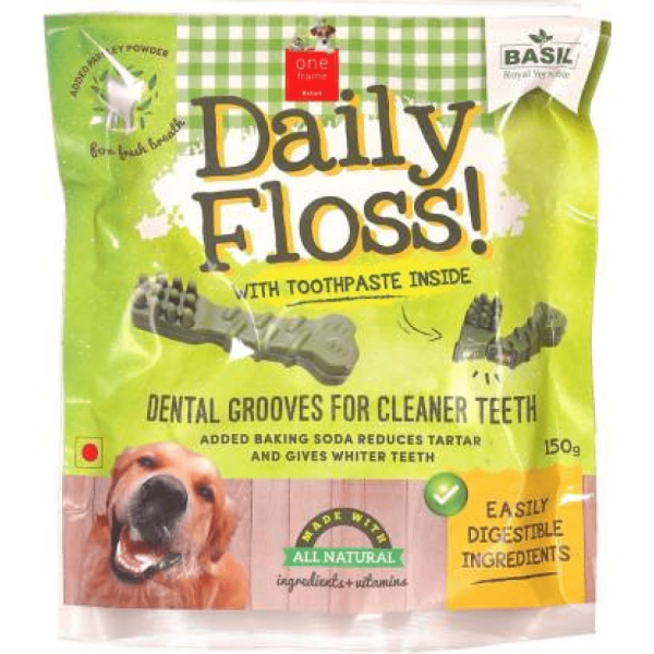 Basil Daily Floss with Toothpaste Stuffing Dog Treats on Sale