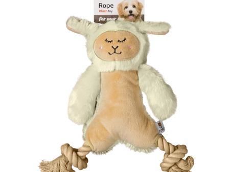 Fofos Ropeleg Plush Sheep Toy for Dogs | For Medium Chewers (White) Online Hot Sale