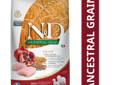 Farmina N&D Chicken & Pomegranate Ancestral Grain Light Adult Medium Maxi Dog Dry Food on Sale