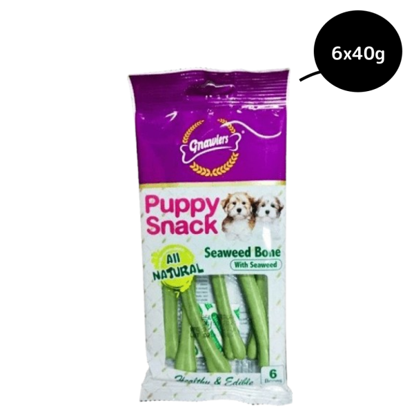 Gnawlers Puppy Snack Seaweed Bone Dog Treats Discount