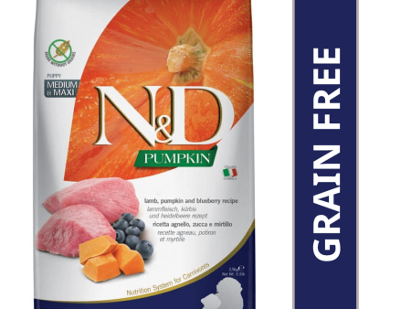 Farmina N&D Pumpkin Lamb & Blueberry Grain Free Puppy Medium Maxi Dog Dry Food Discount