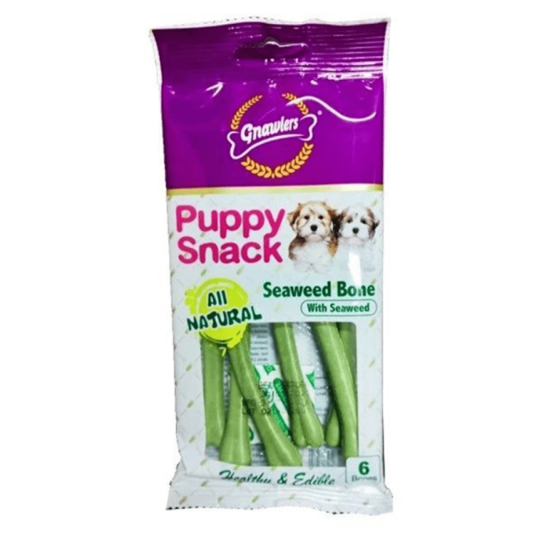 Gnawlers Puppy Snack Seaweed Bone Dog Treats Discount