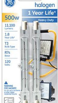 500W HALOGEN T3 BULB QUARTZ R7S BASE 2PK For Sale