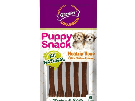 Gnawlers Puppy Snack Meatzip Bone Chicken Flavoured Dog Treats Hot on Sale